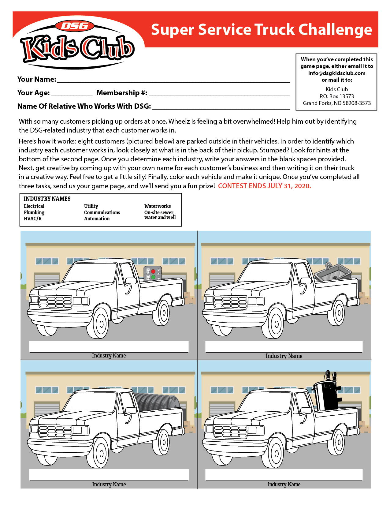 DSG Kids Club - Super Service Truck Challenge
