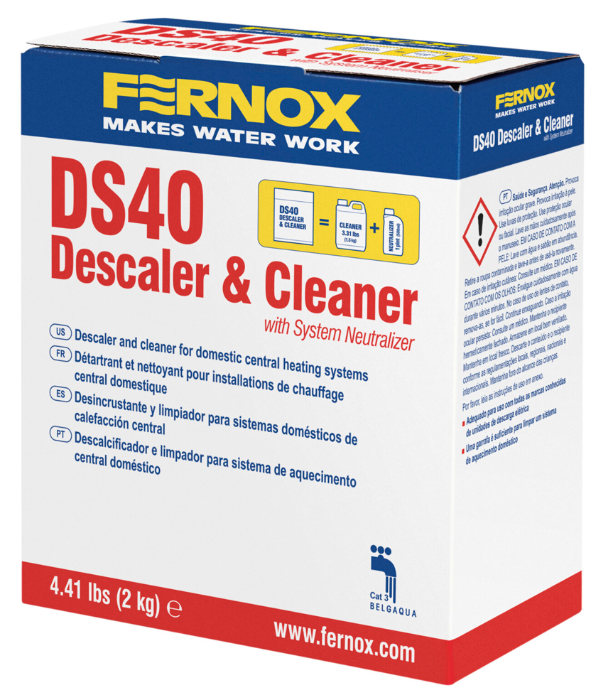 DS40 System Cleaner is a fast-acting, citric based acid cleaner designed to remove limescale, black sludge & other system contaminants.